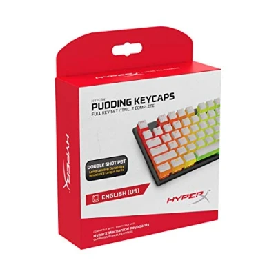 Afbeelding van HyperX Pudding Keycaps Volledige Key Set PBT Nederlands (VS) Layout Kleur: wit