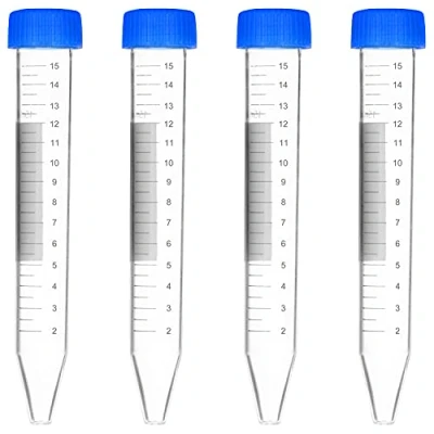 Afbeelding van stonylab Microcentrifugebuisjes, 15ml Polypropyleen Transparante Gegradueerde Buisjes met Platte Snapdop, 50 Stuks (15 ml, Stuks)