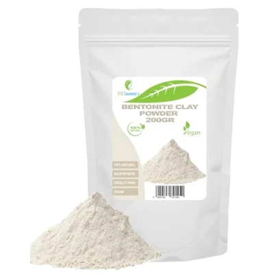 Afbeelding van Bentonite kleipoeder 200 gr DIY gezichtsmaskers, lichaamsmaskers, haarmaskers, zachte peelings en scrubs, zeep maken, anti aging huidversteviging, natuurlijk chemicaliënvrij