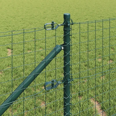 Afbeelding van vidaXL Hekpalen Set met Punt van 13 Groen Kunststof