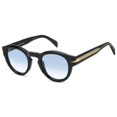 Afbeelding van DAVID BECKHAM Uomo DB 7110/S 807/F9 Occhiali da sole Acetato Nero Blu Rotonda Fotocromatiche Sfumato