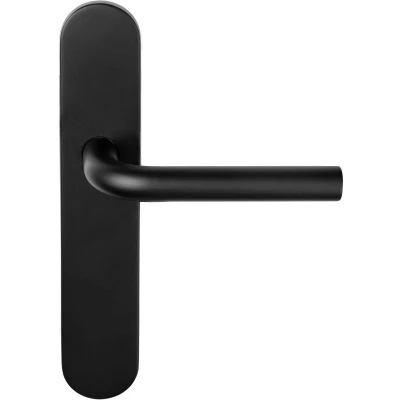Afbeelding van Formani Deurkruk BASICS LB3 19P13SFC geveerd op schild blind mat zwart