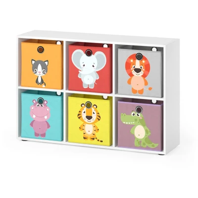 Afbeelding van Vicco Kinderboekenkast, Wit, 107.2 x 72.6 cm met 6 vouwdozen