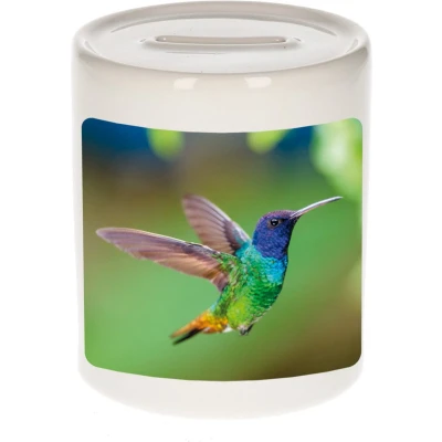 Afbeelding van Foto kolibrie vogel spaarpot 9 cm Cadeau vogels liefhebber Spaarpotten