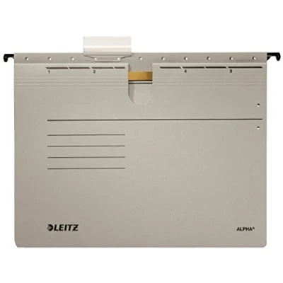 Afbeelding van Leitz 19843085 Hangmappen Alpha, kfmit nietung, Colorspankarton, 5 stuks, grijs