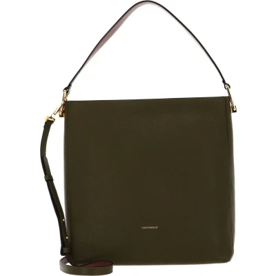 Afbeelding van COCCINELLE Leren Handtas Schoudertas Liya Handbag Loden / Brule Olijfgroen