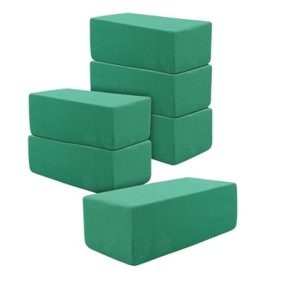 Afbeelding van bloemen steekschuim groen 6 stuks 20 x 10 cm steekmassa voor verse vierkant floristisch nat bloemsteekschuim steekmos steekspons bloemenschuim