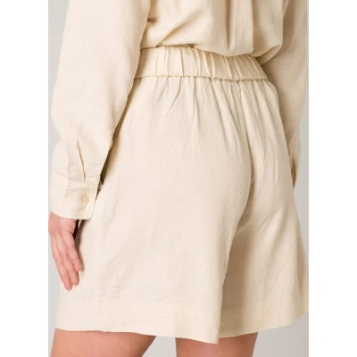 Afbeelding van Base Level loose fit short Yarda met linnen beige
