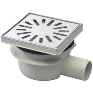 Afbeelding van Aquaberg kunststof put met zijaansl.50mm, RVS sierrand verstelbaar