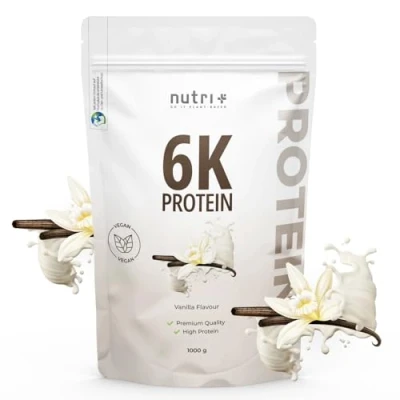 Afbeelding van PROTEINSHAKE Vanille 1kg 82,4% eiwit vegan 6 componenten poeder Nutri Plus Vorm &amp; Shake lactose en suikervrij 1000g Veganistisch