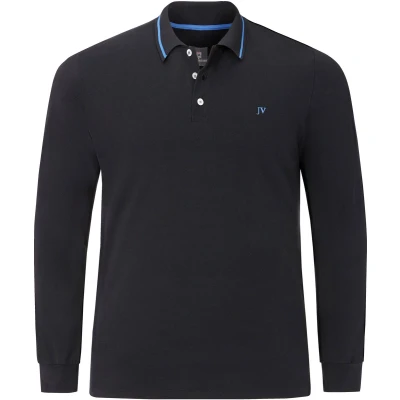 Afbeelding van Jan Vanderstorm loose fit polo Plus Size ELLIS zwart