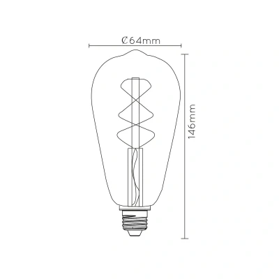 Afbeelding van ST64 TWILIGHT SENSOR Filament lamp Buiten Ø 6,4 cm LED E27 1x4W 2200K Amber