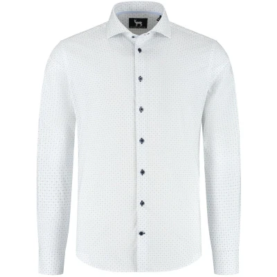 Afbeelding van Gents Blumfontain bloemprint lichtblauw Maat 3XL