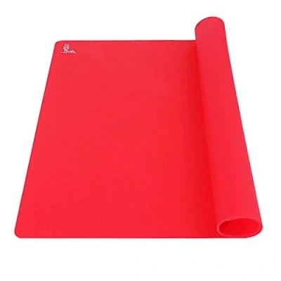 Afbeelding van Antiaanbak Bakmat, Rolling Gebak Bakmatten, Siliconen Deegmat, Placemat, Aanrecht Beschermer, Knutselmat, Siliconenmat voor Fondant, Brood, Pizza,Taart, Epoxy, BPA vrij (Rood, 60x40 cm)