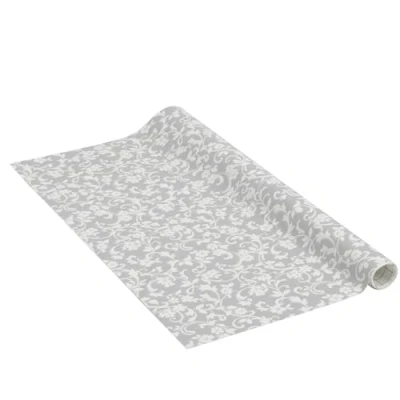 Afbeelding van Venilia 53236 Plakfolie met Cirrus motief, bloemenfolie, decoratieve folie bloemenpatroon, meubelfolie, behang, zelfklevende folie, pvc, zonder ftalaten, grijs, 45cm x 1,5m, dikte 0,095 mm