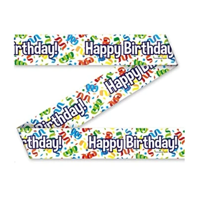 Afbeelding van Happy Birthday Cartoon Afzetlint 12 meter