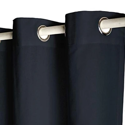 Afbeelding van Today 257348 gordijn met ogen polyester 140 x 260 cm, katoen, Réglisse/Noir, 140x250 cm
