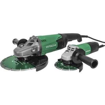 Afbeelding van HiKOKI G23STCPZ Haakse Slijpmachineset 230 mm 2.000 W / 125 600 Watt Vlakke Kop Soft Grip Met Koelmechanisme Dodemansknop