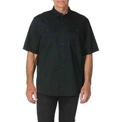 Afbeelding van Wrangler Men&#039;s Authentics Short Sleeve Classic Woven Shirt, Caviar, 3X