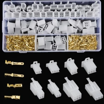 Afbeelding van 480 stuks kabelconnectoren 2, 3, 4, 6 polig, platte steekhulzen, 2,8 mm, pitch, mannelijk, vrouwelijk, stekker, behuizing, pin header, krimpkabel, connector, kabelschoenen voor auto, motorfiets