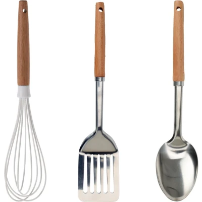 Afbeelding van Excellent Houseware 3 delige Keukengerei set Garde/opscheplepel/spatel