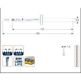 Afbeelding van Wilpu MG 51 bi decoupeerzaagblad sandwichmateriaal (Bosch T718BF) 5 stuks