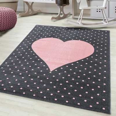 Afbeelding van Kindervloerkleed Bambi Hart Roze 80x150cm Adana Carpets