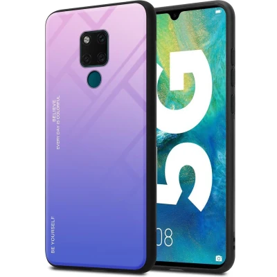 Afbeelding van Cadorabo Hoesje geschikt voor Huawei MATE 20 in ROZE BLAUW Tweekleurige beschermhoes TPU silicone Case Cover