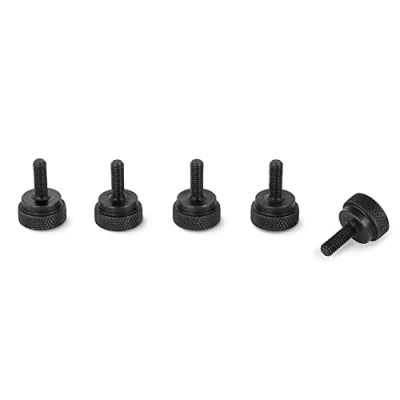 Afbeelding van PrecisionGeek Gezwart Staal Schouder Schroef Kartelschroeven M4 x 10 mm L 17mm 1 set (5 stuks)