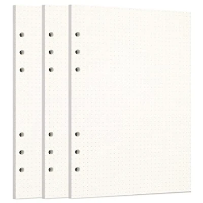 Afbeelding van Zelten 3 Pack A5 135 Vellen/270 Pagina&#039;s Dotted Losbladig Gestanst Papier Vullingen for 6 Gaats Binder Persoonlijke Organisator Dagboek Notitieboek Navulbare Planner