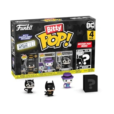 Afbeelding van Funko Bitty POP! Batman 85th 4PKand A Surprise Mystery Mini Figure 0.9 Inch (2.2 Cm) DC Comics Collectable Stapelbaar Display Plankje Inbegrepen Cadeau Idee Party Bags Stocking