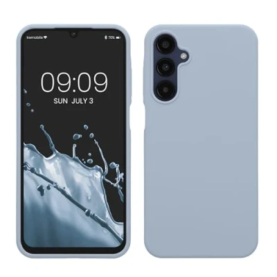 Afbeelding van kwmobile telefoonhoesje geschikt voor Samsung Galaxy A25 Hoesje met siliconen coating Smartphone case in mat lichtblauw