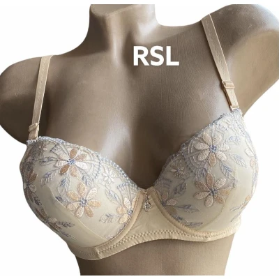 Afbeelding van Bh push up met borduursel 65B/70A beige