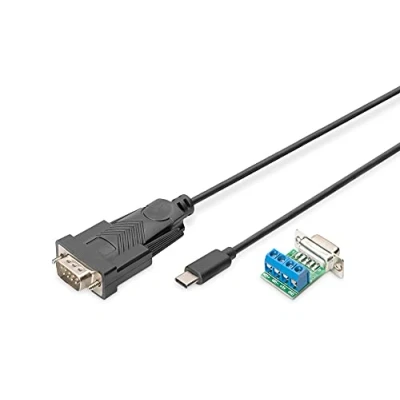 Afbeelding van DIGITUS USB naar seriële adapter RS485 converter 2.0 Type C DSUB 9M FTDI FT232RL chipset 1 m aansluitkabel