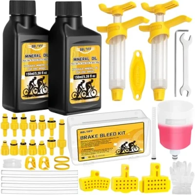 Afbeelding van BBLTIFF 36 delige ontluchtingsset voor mountainbike, hydraulische MTB remset Shimano, MAGURA, TEKTRO, TRP, remontluchtingsset fiets, met 300 ml remvloeistof racefiets en