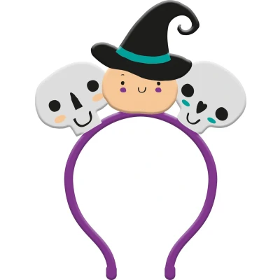 Afbeelding van Folat Halloween thema verkleed diadeem heks one size paars/zwart kinderen Verkleedhoofddeksels