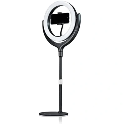Afbeelding van Bresser Ringlamp BR RL10B Zwart Stijlvol Metalen Frame &amp; Dimbaar