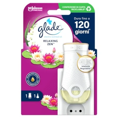 Afbeelding van Glade Elektrische kamergeur met etherische oliën, geurontspannende zen, 1 diffuser en navulverpakking