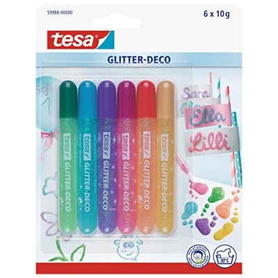 Afbeelding van Tesa Glitter Deco Stift, Assorti 6 stuks