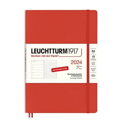 Afbeelding van LEUCHTTURM1917 367767 weekkalender &amp; notitieboek medium (A5) 2024, softcover, Fox Red, Duits, 12 maanden