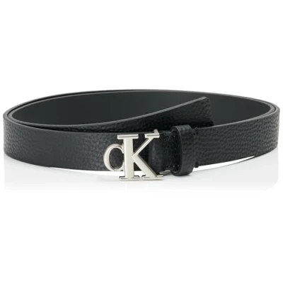 Afbeelding van Calvin Klein Jeans Monogram Placque Buckle 25MM Riem, Dames, Maat: 100, Black/pewter