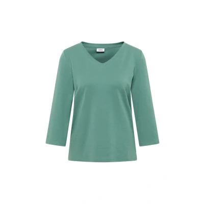 Afbeelding van Cecil Vneck Longsleeve, Dames, Maat: Small, Grün
