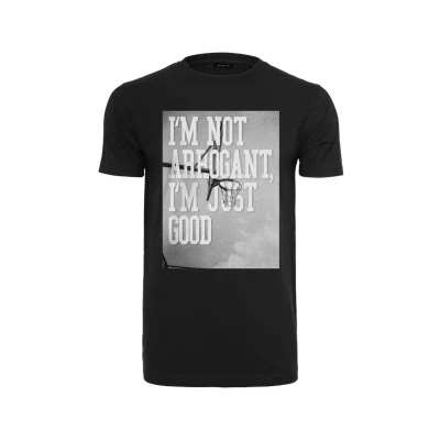 Afbeelding van Mister Tee I&#039;M NOT Arrogant JUST GOOD Tshirt print, Heren, Maat: XS, Black