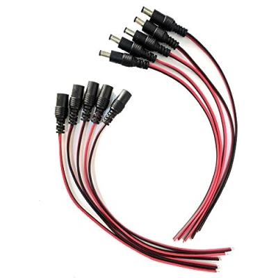 Afbeelding van Liwinting 10pcs DC Power Pigtail kabel, 18AWG Mannelijke Plug en Vrouwelijke Socket 5,5 x 2,1mm Voedingskabel Pigtail, voor CCTV Beveiligingscamera