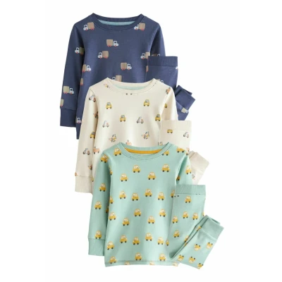 Afbeelding van Next Snuggle 3 PACK Regular FIT Pyjama voor kinderen, Maat: 80, Green blue transport