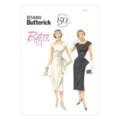 Afbeelding van Butterick BTK 5880 A5 (6 8 10 12 14) B5880 naaipatroon om te naaien, elegant, extravagant, modieus