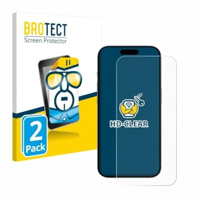 Afbeelding van BROTECT Screenprotector voor Apple iPhone 15 Pro Folie Beschermfolie transparant (2 Stuks)