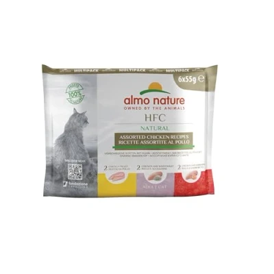 Afbeelding van Almo Nature HFC Natural kip combipack natvoer kat (55 g) 12 x 55 g