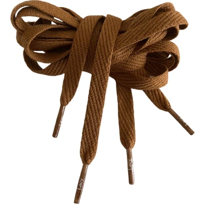 Afbeelding van Lacy Schoenveter Bruin Plat 130 cm Lang x 10 mm Breed