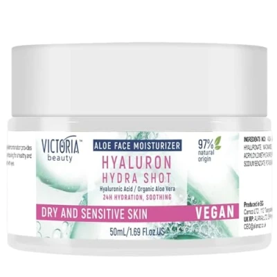 Afbeelding van Victoria Beauty Hydra Shot Gezichtscrème met Hyaluronzuur, Aloë Vera en Nicotinamide 50 ml 24 uur hydratatie, verzachtend Vegan
